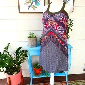 PrAna Dress Olive Green, Multi Colors Sleeveless